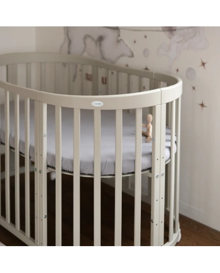 Organic Cotton Sheet 124x73 Oval Crib - Gray | Waldin
