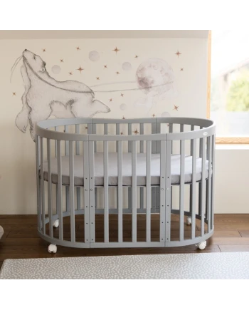 Organic Cotton Sheet 123x73 Oval Crib - Gray