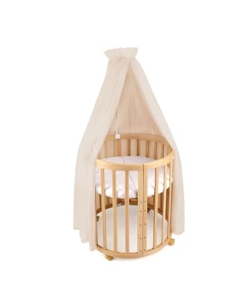 Beige Tulle Canopy for Crib + Canopy Frame
