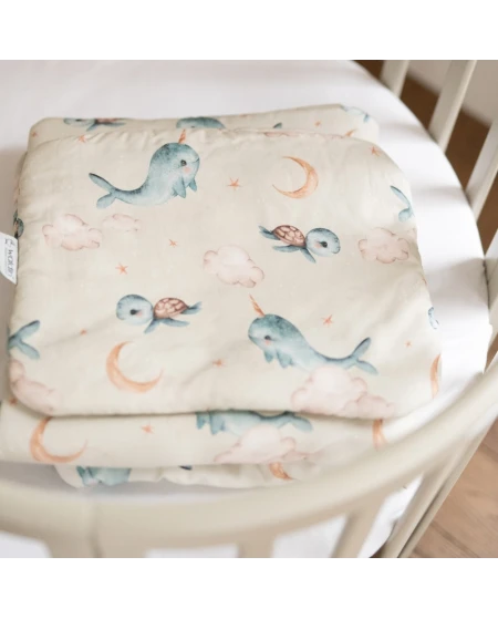 Bamboo Baby Pillow 30x40 – Whales | Waldin
