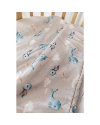 Bamboo Baby Pillow 60x40 – Whales | Waldin