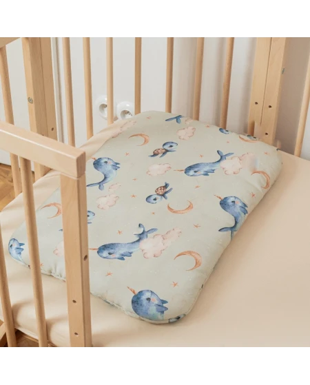 Bamboo Baby Pillow 60x40 – Whales | Waldin