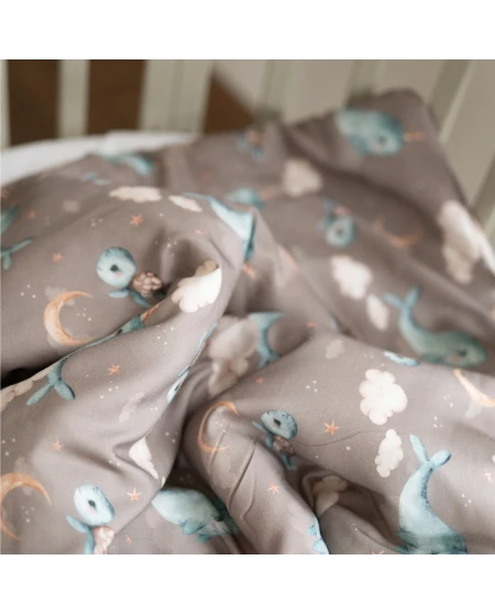 Bamboo Baby Pillow 60x40 – Whales | Waldin