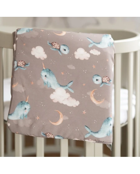 Bamboo Baby Pillow 60x40 – Whales | Waldin