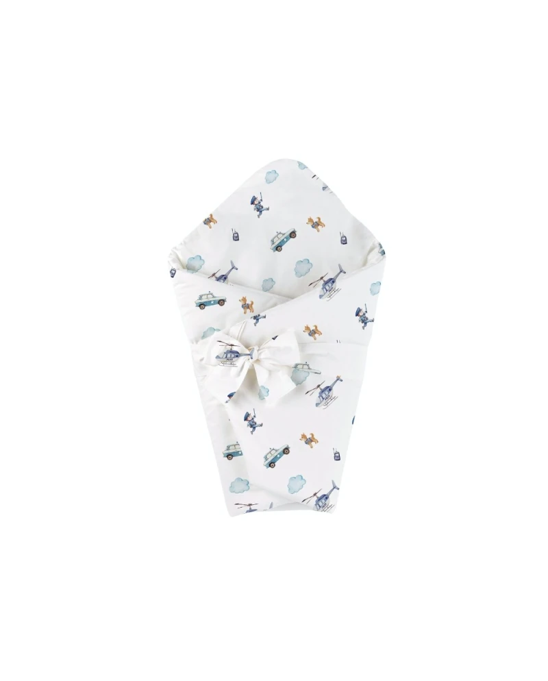 Bamboo baby duvet 75x75 + cone ribbon Police | Waldin