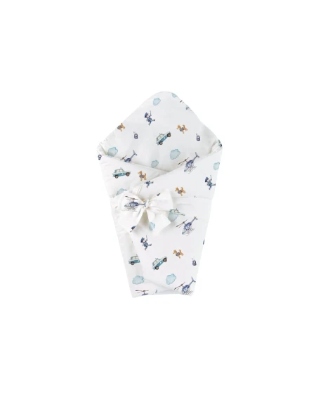 Bamboo baby duvet 75x75 + cone ribbon Police | Waldin