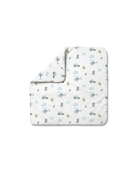 Bamboo baby duvet 75x75 + cone ribbon Police | Waldin