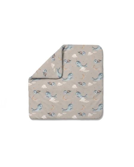 Bamboo baby duvet 75x75 + cone ribbon Whale
