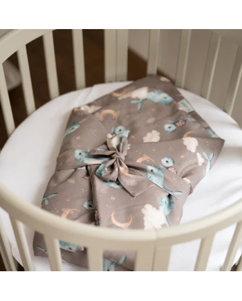 Bamboo baby duvet 75x75 + cone ribbon Whale