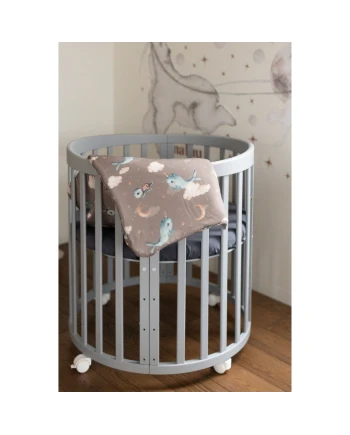 Bamboo baby duvet 75x75 + cone ribbon Whale