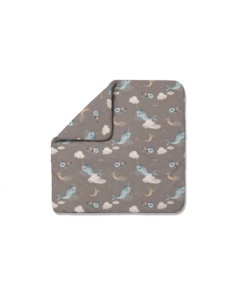 Bamboo baby duvet 75x75 + cone ribbon Whale