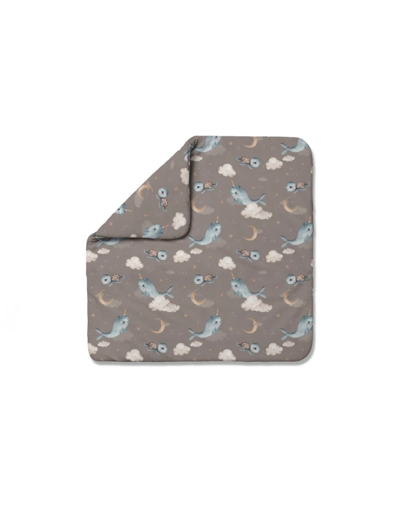 Bamboo baby duvet 75x75 + cone ribbon Whale