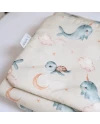 Bamboo baby duvet 75x75 + cone ribbon Whale
