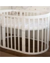 7in1 Oval Baby Crib with mattress - White | Waldin
