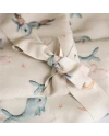 Bamboo baby duvet 75x75 + cone ribbon Whale