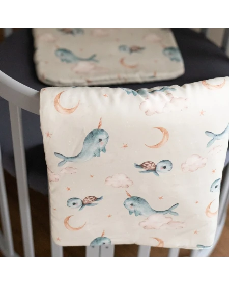 Bamboo baby duvet 75x75 + cone ribbon Whale