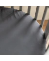Organic Cotton Sheet 73x73cm Oval Crib - Graphite | WALDIN
