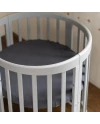 Organic Cotton Sheet 73x73cm Oval Crib - Graphite | WALDIN