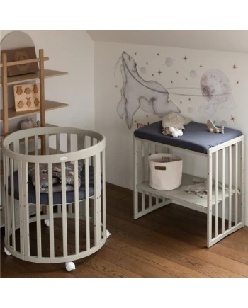 Organic Cotton Sheet 73x73cm Oval Crib - Graphite | WALDIN