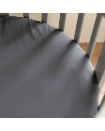 Organic Cotton Sheet 123x73cm Oval Crib - Graphite | Waldin