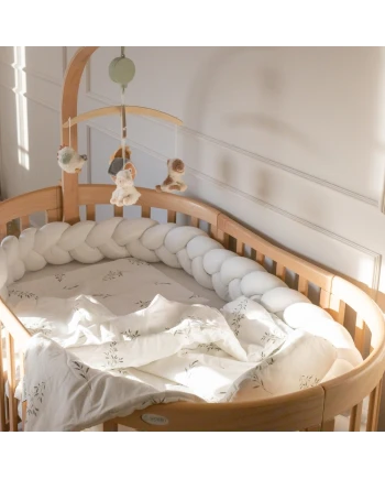 Velour Braided Crib Bumper 210 cm - Ecru