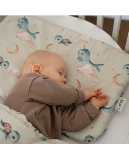 Bamboo Baby Pillow 60x40 – Whales | Waldin