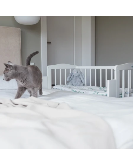 Bedside Crib 2in1 with mattress - White | Waldin
