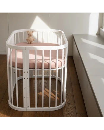 Organic Cotton Sheet 93x65 for 5in1 Crib – Rose | Waldin