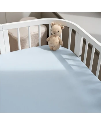 Organic Cotton Fitted Sheet 93x65 for 5in1 Crib – Blue