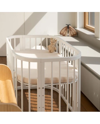Organic Cotton Fitted Sheet 93x65 for 5in1 Crib – Beige | Waldin