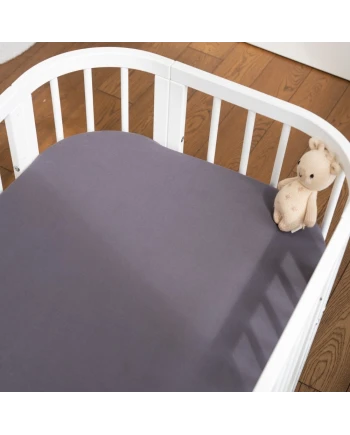 Organic Cotton Sheet 93x65 for 5in1 Crib – Graphite | Waldin