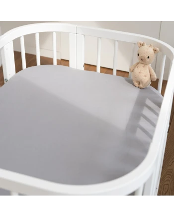 Organic Cotton Sheet 93x65 for 5in1 Crib – Gray | Waldin