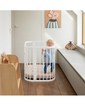 White 5-in-1 Baby Crib with Cradle | Waldin