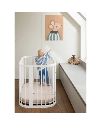 White 5-in-1 Baby Crib with Cradle | Waldin