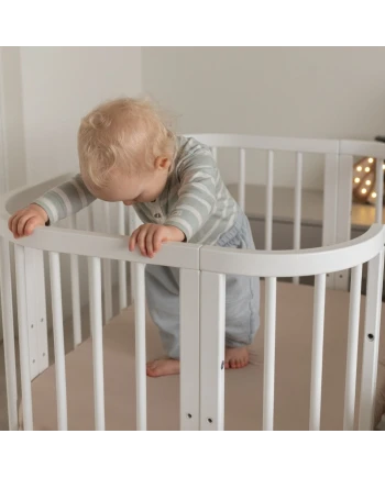 White 5-in-1 Baby Crib with Cradle | Waldin