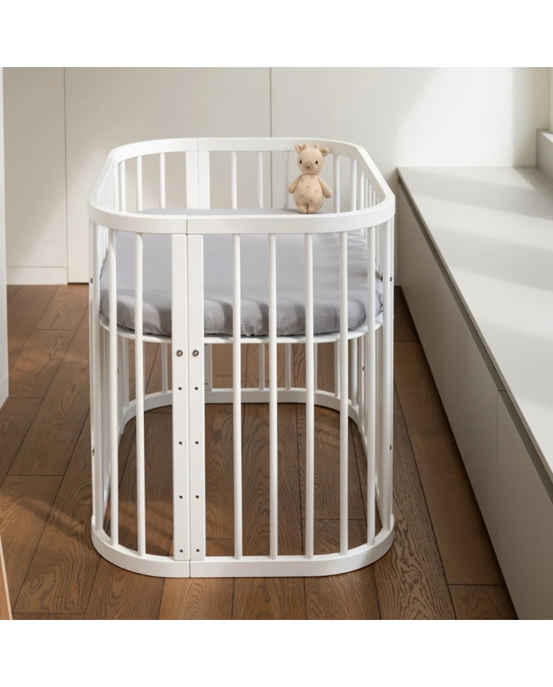 White 5-in-1 Baby Crib with Cradle | Waldin White 5-in-1 Baby Crib with Cradle | Waldin