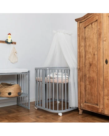 7in1Baby crib with mattress - Gray