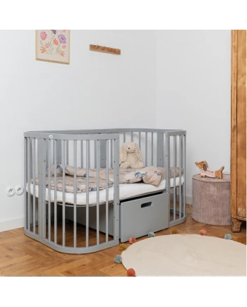 7in1Baby crib with mattress - Gray