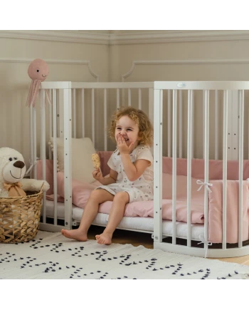7in1 Baby crib with mattress - White