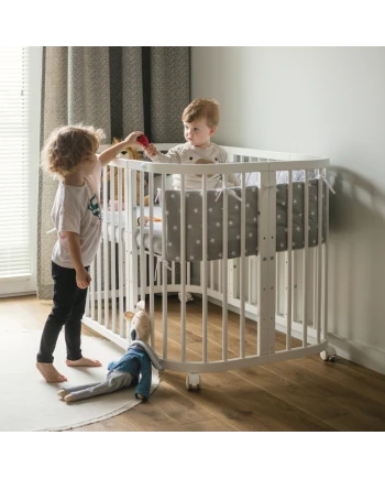7in1 Baby crib with mattress - White