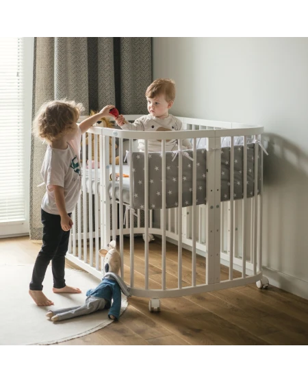 7in1 Baby crib with mattress - White | Waldin