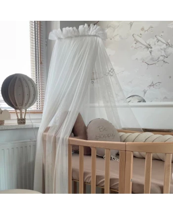 Ecru Tulle Canopy for Crib + Canopy Frame