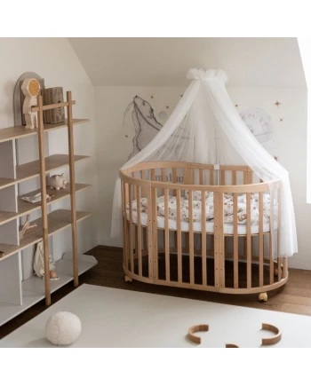 Ecru Tulle Canopy for Crib + Canopy Frame