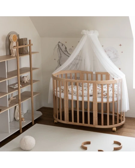Ecru Tulle Canopy for Crib + Canopy Frame