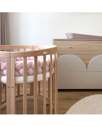 Velour Crib Braid Bumper 210 cm – Dusty Pink | Waldin