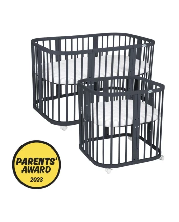 7in1 Baby crib with mattress - Graphite | Grows with your child Waldin
