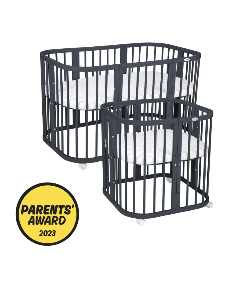 7in1 Baby crib with mattress - Graphite | Grows with your child Waldin 7in1 Baby crib with mattress - Graphite | Grows with your child Waldin