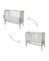 Bedside Crib 2in1 with mattress - Gray | Waldin