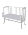 Cotton Sheet for Side Crib 2-in-1 Waldin 90x50 cm Gray