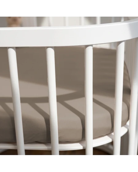 Cotton Sheet 124x73 Taupe for 7in1 Crib | Waldin